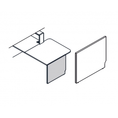 Pied bas droite L. 82,4 x P. 2,8 x H. 74cm - LINEA - MDD - LN6P