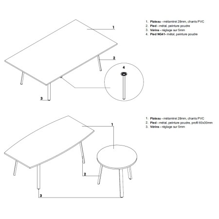 Table ronde diamètre 80cm - Ogi A - MDD - PLF80 2