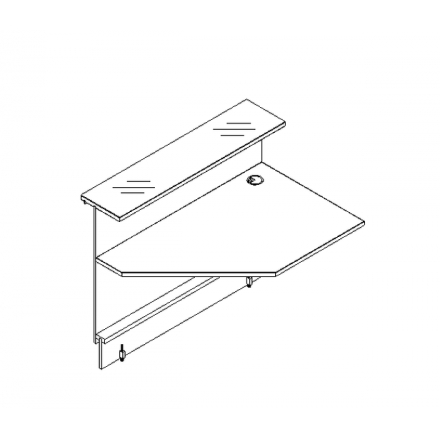 Elément d'angle L. 129 X p. 91,7 X h. 110,5cm - VALDE - MDD - LAP13L