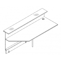 Elément linéaire L. 229 X p. 91,7 X h. 110,5cm - VALDE - MDD - LAP23L