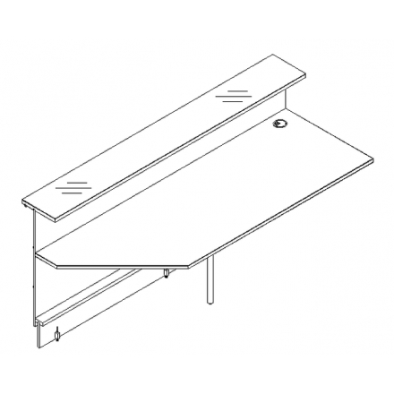 Elément linéaire L. 229 X p. 91,7 X h. 110,5cm - VALDE - MDD - LAP23L