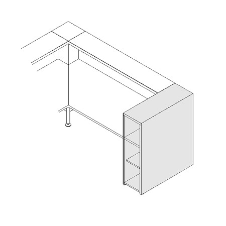 Monobloc à étagères L. 31,8 x P. 91,7 x H. 110,5cm - VALDE - MDD - LAP10