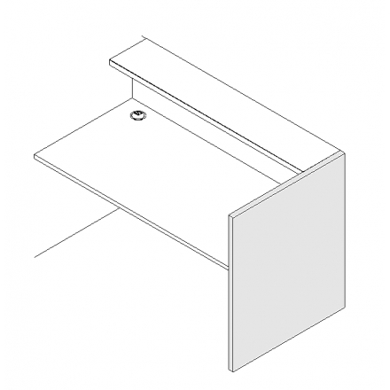 Finition droite haut L. 91,7 x P. 3,8 x H. 110,5cm  - VALDE - MDD - LAN1P