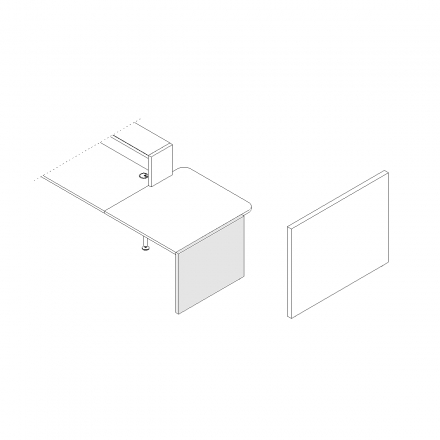 Finition basse droite L. 91,7 x P. 3,8 x H. 74cm - VALDE - MDD - LAN5P