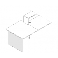 Finition basse gauche L. 91,7 x P. 3,8 x H. 74cm - VALDE - MDD - LAN6L
