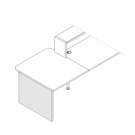 Finition basse gauche L. 91,7 x P. 3,8 x H. 74cm - VALDE - MDD - LAN6L