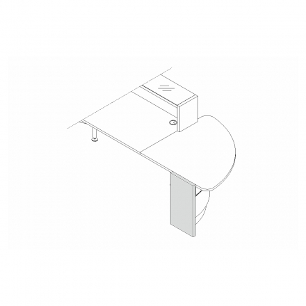 Pied droite bas L. 37,4 x P. 3,8 x H. 74cm - VALDE - MDD - LAN9P