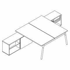  Bureau sur meubles L. 170,2-160 x P. 321 x H. 74cm - BOW40