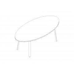 Table ovale L. 200 x P. 100 x H. 74cm - Ogi A  - MDD  - PLF12E