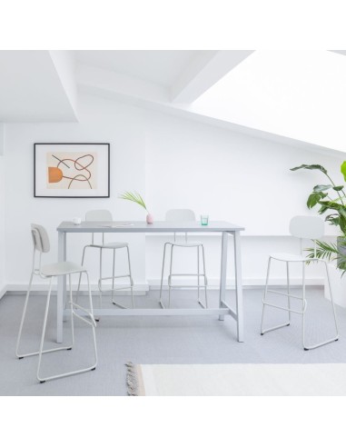 Table haute L. 141,5 x P. 70 x H. 90cm - pied bois massif