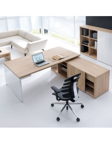 Bureau avec rangement intégré dans openspace