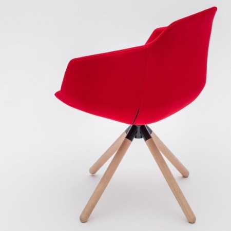 Chaise réunion - pieds bois massif - pivotant - UFP9 - MDD