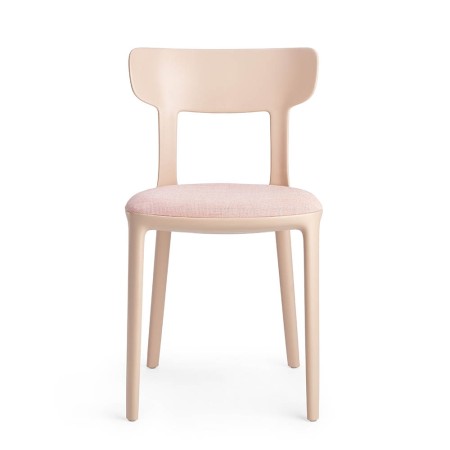 Chaise éthique design – tissu rembourré et structure recyclée (Canova)