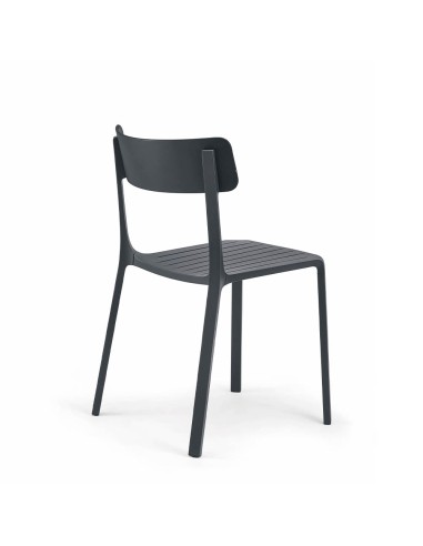 Dos de la chaise Ruelle avec dossier en plastique - noir minimaliste pour café, salle de pause