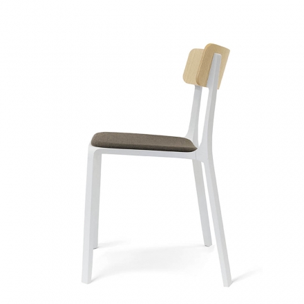 Chaise avec assise tisus et dossier bois - Ruelle -5037-4LWS - Infiniti Design