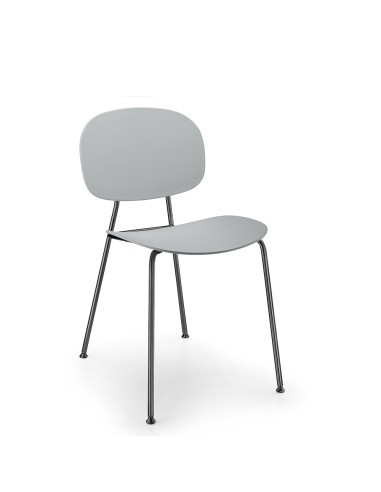 Chaise Tondina Pop – Alliance de plastique résistant et métal solide pour un usage quotidien