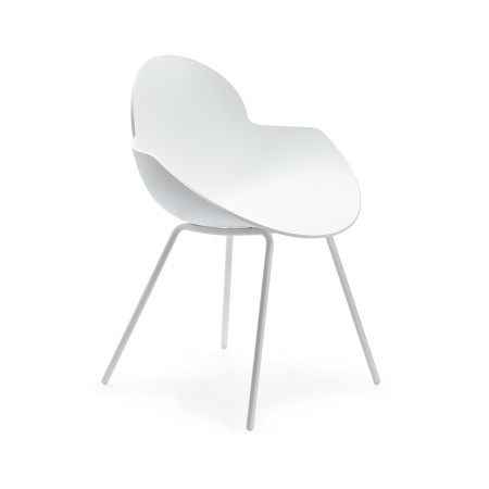 Chaise design blanche en plastique rigide – Cookie