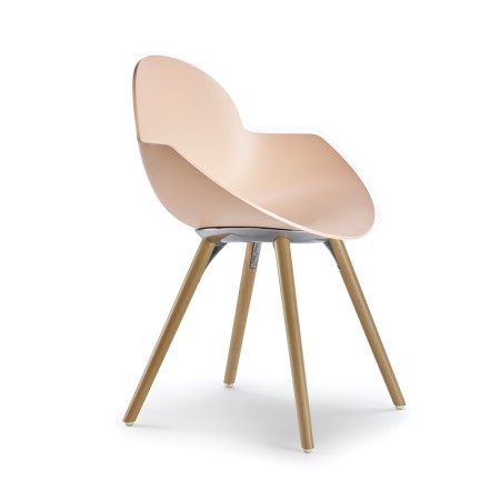 Chaise design scandinave avec assise plastique et base bois – Cookie