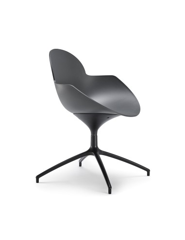Chaise design à coque plastique et pied pivotant étoile – Cookie