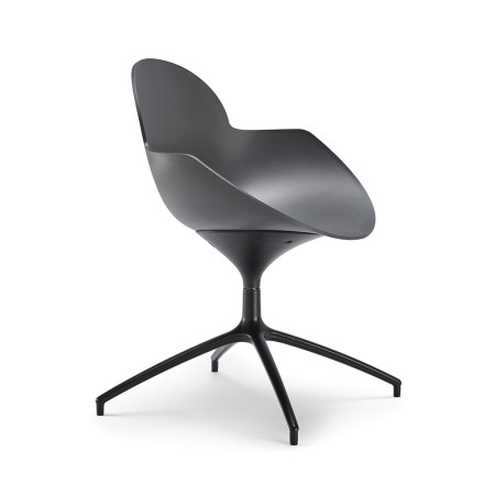 Chaise design à coque plastique et pied pivotant étoile – Cookie