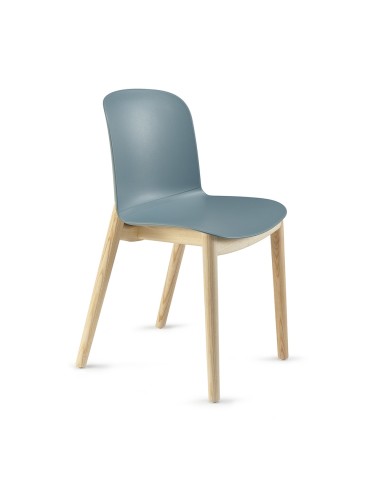 Mobilier de bureau bleu avec piètement bois naturel – Relief	