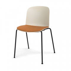 Chaise design coque plastique avec assise tissu - Relief - Infiniti Design