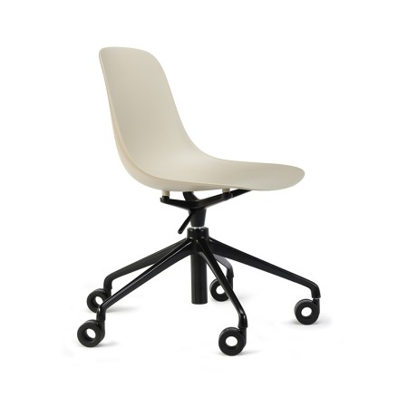Chaise Pure Loop Mono pivotante réglable en beige et pieds noir