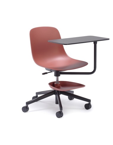 Chaise éducative PURE LOOP EDU rouge avec tablette pivotante et roulettes