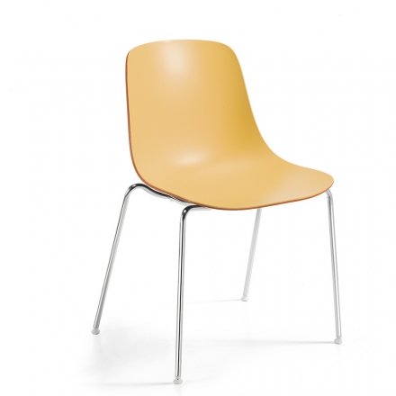 Chaise de conférence bicolore 4 pieds - Pure loop Binuance - 5029-4LGP - Infiniti Design