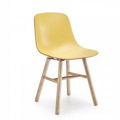 Chaise jaune et orange avec pieds en chêne - Pure Loop Binuance -Infiniti Design