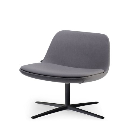 Fauteuil lounge pivotant rembourré pour bureau ou espace détente – Pure Loop Lounge en noir