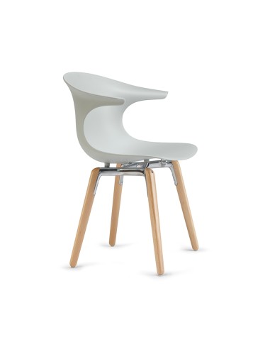 chaise ergonomique au style chaleureux coque grise - Loop Mono