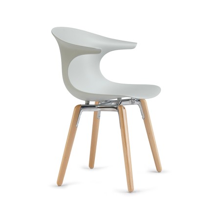 chaise ergonomique au style chaleureux coque grise - Loop Mono