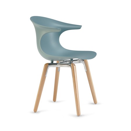 	chaise d’accueil en plastique et bois - ambiance colorée et accueillante Loop Mono