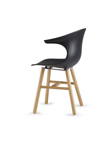 vue de profil de la chaise rétro Pure Loop Mono avec coque plastique