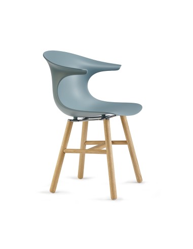 chaise avec coque vintage et structure bois