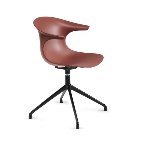 chaise design avec base étoile rouge pour bureau Loop Mono