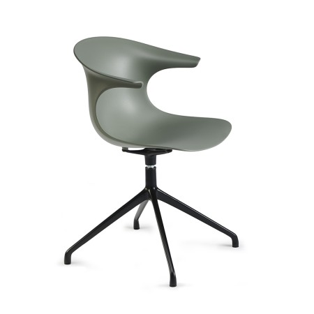 	fauteuil pivotant avec pied étoile métal vert kaki pour espaces pro Loop Mono