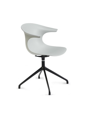 	chaise de réunion design et confortable avec coque en plastique blanche ergonomique Loop Mono