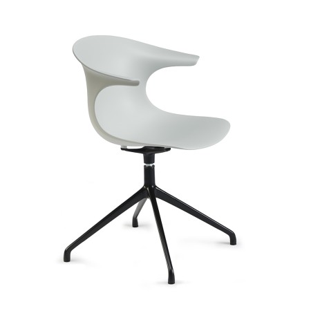 	chaise de réunion design et confortable avec coque en plastique blanche ergonomique Loop Mono