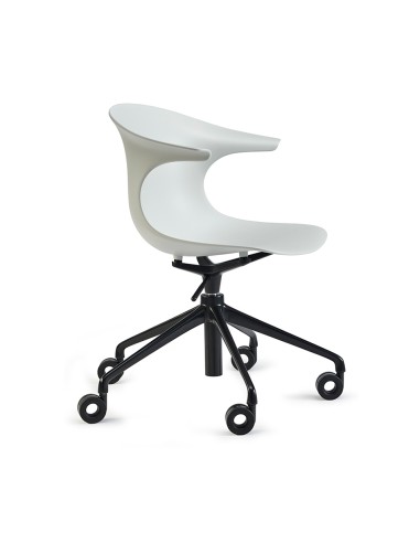 chaise Loop Mono avec pied étoile pivotant blanc Loop Mono