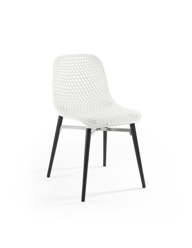 Chaise pour extérieur design ajouré blanc  - Next 4 legs