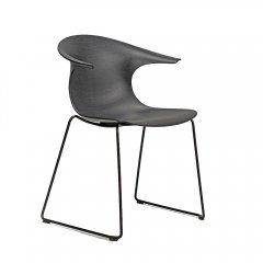 Chaise design pieds luge avec coque bois - Loop 3D Wood - Infiniti Design