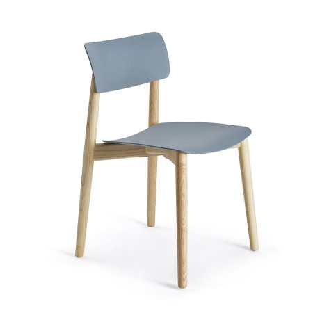 Chaise Eastwood - salle de restauration - bois clair et plastique curvé design confort