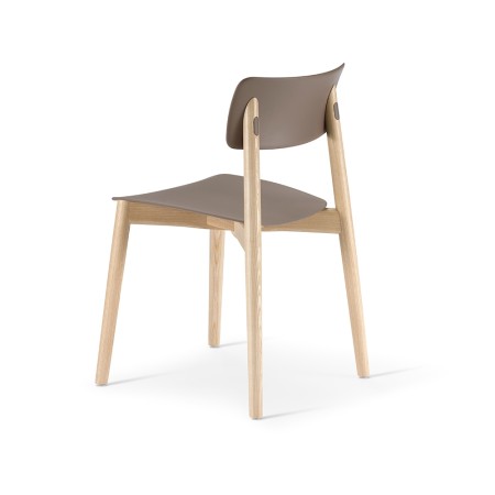 Chaise Eastwood - pieds bois et dossier plastique curvé