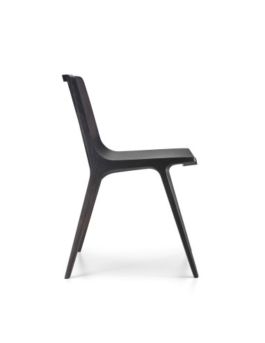 Chaise en bois noir design SEAME et structure chêne naturel