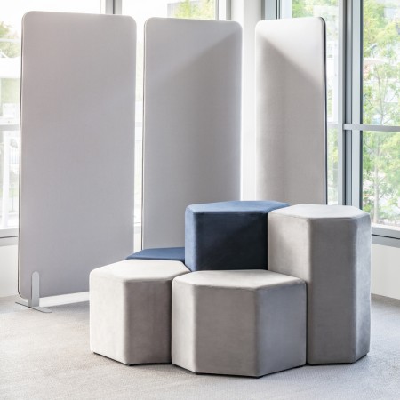 Paroi de bureau sur pieds acoustique L. 69 x H. 165cm - ZW696