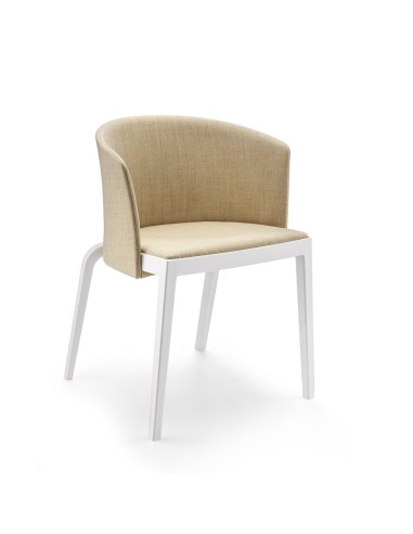 Chaises BI modernes avec assise et dossier rembourrés en tissu beige 