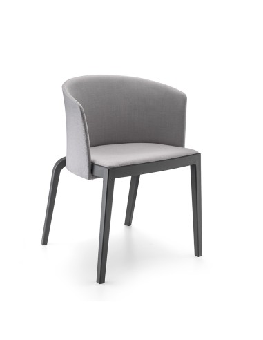 	Chaises BI modernes avec assise et dossier rembourrés en tissu gris - simplicité