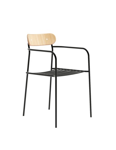 chaise uti bois avec accoudoirs pour terrasse ou restaurant